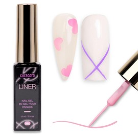 CURACORO Gel Liner Nail Art, Professional Nail Gel Polish, Long-Lasting, Chip-Resistant, Low Ordor Nail Gel, Built-in Precision Brush for Nail Lines, Patterns, French Nails, 3D Designs