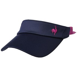 Coq Sportif QTCWJC52 Women's Sun Visor with Scrunchie, 3.5 inches (9 cm) with Ribbon, Cosmetic Care Tape Included, Long Visor, Walking, Outdoor Sports, 2-Way, NV