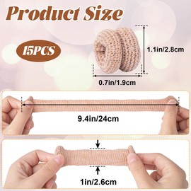 BEIQIYA 15pcs Cotton Finger Cots, Anti-Slip Elastic Finger Sleeve, Breathable Finger Protectors for Construction Gardening Kitchen Carving- Skin Color