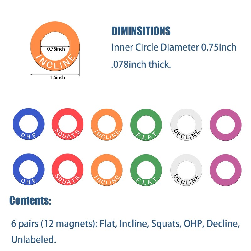 Power Squat Rack Barbell Magnetic Position Markers Reminders Label for