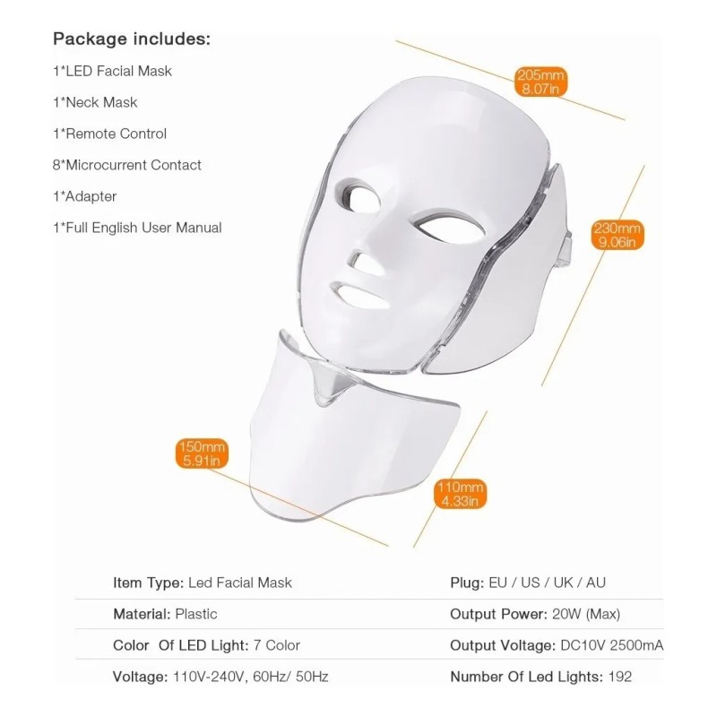 Máscara facial terapéutica LED ForeverLily Máscara de led -