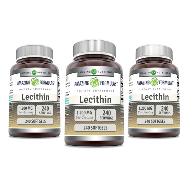 Amazing Formulas Lecithin 1200 mg Softgels Supplement | High Potency