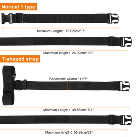 HARFINGTON 2 Set Luggage Straps Adjustable Buckle Luggage Connector Straps Nylon Suitcase Belt Strap Luggage Connect Attachment Accessories for Luggage Wraps Suitcases and Bags, Black