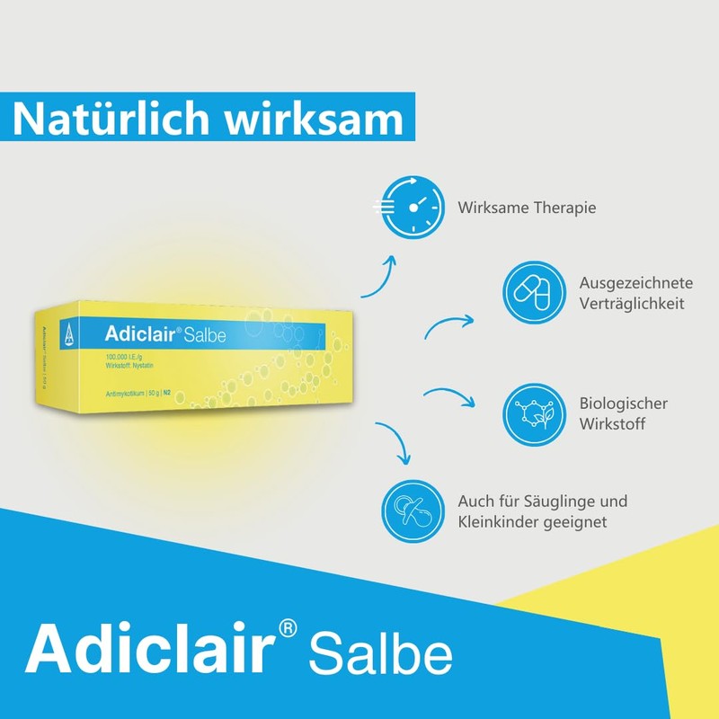 Adiclair Ointment - Against Yeast Infections & Nappy Rash 50g