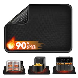Amerbro Non-slip Air Fryer Mats for Countertop, 2mm Thick, 18x15 in, Black