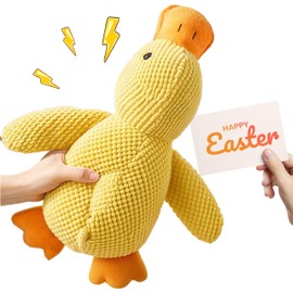 Calming Duck Toy for Dogs, 18″×15″ Yellow Duck Dog Toy with Quacking Sound,The Mellow Dog Calming Pillow