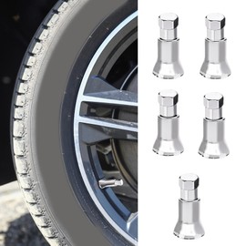 WINUERK 5Set Tire Valve Caps, Car Tire Caps Covers, Chrome Plated Tire Valve Stem Sleeve and Cap Dress Up Kit, Leakproof Car Wheel Valve Covers, Universal Car Accessories Replacement for TR413AC