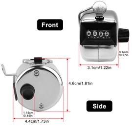LICQIC 4-digit Clicker Counter, Handheld Counters, Tally Counter, for Counting, Scoring, Knitting, Golf (Silver)
