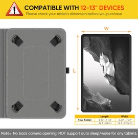 Fintie Universal Tablet Case for TECLAST T65 MAX/DOOGEE Tab E3 Pro/Blackview 13 Inches, Odea/DOOGEE T36/T20/T40PRO/TECLAST T60Plus 12 Inches, Multi-Angle Case Universal for 12-13 Inch Tablet, Black