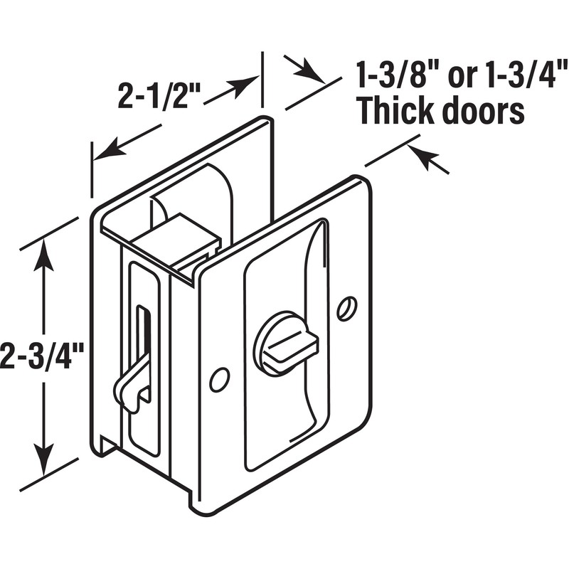 Prime-Line N 7578 Pocket Door Privacy Lock with Pull, Matte