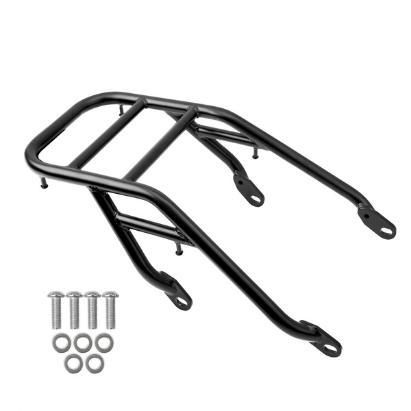 TAZGANTAX Motorcycle Rear Luggage Carrier, Black Steel Rear Luggage Carrier