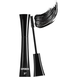 IT Cosmetics Superhero Mascara – Volumizing and Lengthening Black Mascara – Buildable Lash Volume with Collagen, Biotin & Peptides – Lifting & Curling Formula – Suitable for Sensitive Eyes