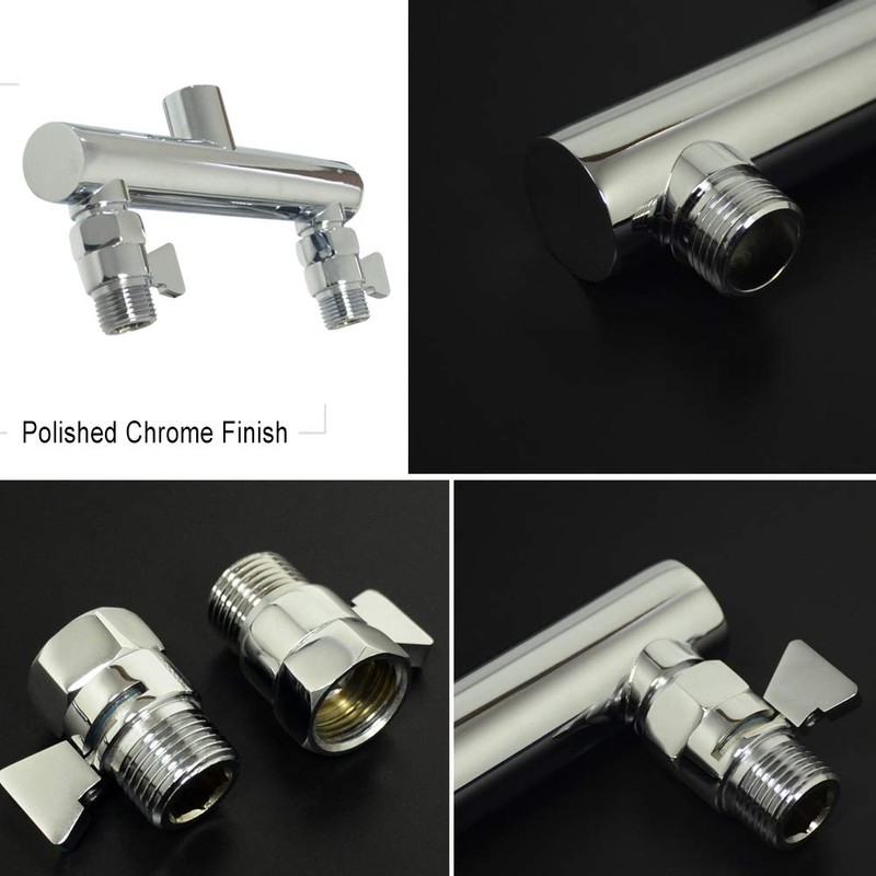 HAOXIN Double Shower Head with Manifold Shut-Off Valve and Shower