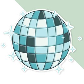 Extra Large 460mm 'Sparkling Disco Ball' Permanent Sticker Decal for Cars/Windows/Bins/Walls (DW00132343)