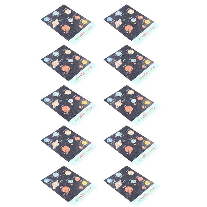 10pcs Children Cartoon Cute Solar System Poster Home School Planet