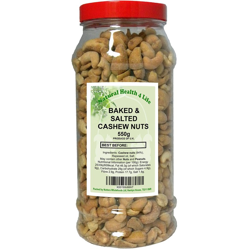 Natural Health 4 Life Baked and Salted Cashew Nuts 550g