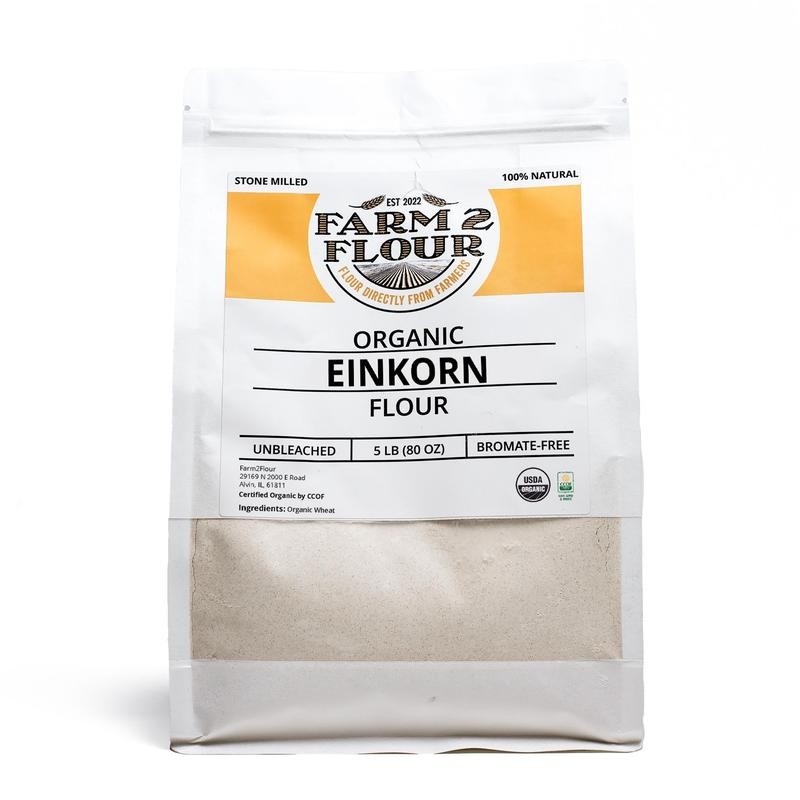 Organic Einkorn Flour - 100% All Natural Ingredients - Size: