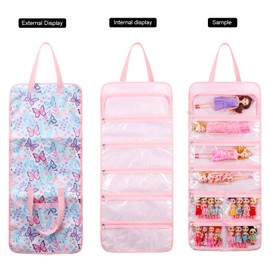 Octsky Toy Dolls Storage Bag Tote Carrying Case Compatible with LOL Surprise Toys Dolls Omg, Hanging Organizer Storage Bag with 8 Clear Window Pockets, Bag Only