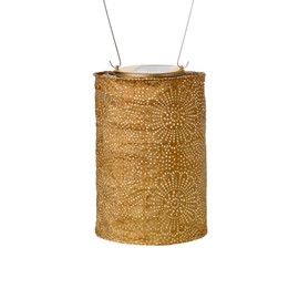 Allsop Home and Garden Soji Stella LED Outdoor Solar Lantern, Handmade with Weather-Resistant UV Treated Tyvek Fabric, Stainless Steel Hardware, Auto sensor on/off, for Patio, Deck, Garden, Color (Bronze)