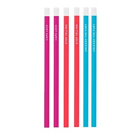 TOOT Fun Phrase All Caps HB Pencil Set of 6, Bright Multi