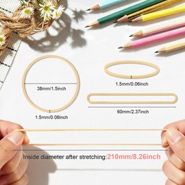 1100Pcs Rubber Bands Size #16 Rubberbands Light Brown Elastics Rubber Bands #16 Thin Small Rubber Band for Office Home Supply File Folder