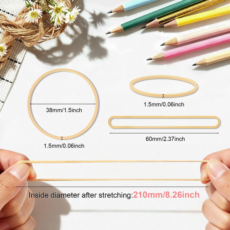 1100Pcs Rubber Bands Size #16 Rubberbands Light Brown Elastics Rubber