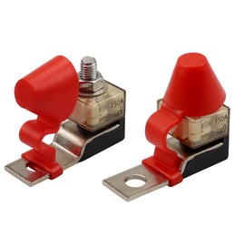 ZOOKOTO 58V DC Max Marine Rated Battery Fuse Block 150A, Single Stud 5/16" (M8) Compact Marine Rated Battery Fuse 150Amp (Fuse 150A Included)