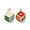 Ipotkitt 20pcs Random Game Themed Enamel Charms Dice Shaped Metal