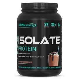 PEScience Whey Protein Isolate, Clean Protein Powder for Women and Men, Low Carb, Gluten Free, Fast Absorbing Post Workout Shake, Gourmet Chocolate, 27 Servings