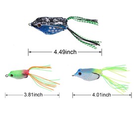 Croch Frog Lure Kit (18 PCS) - Multicolor, 3.81, 4.01, 4.49 inches - Trout & Panfish - High Carbon Steel Treble Hooks