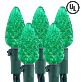Brizled C5 Green St Patricks Day Lights, 33ft 100 LED Faceted Christmas Lights, Connectable 120V UL Certified Strawberry Light Set for Indoor Outdoor Xmas Tree Party Patio Roof and Holiday Decorations