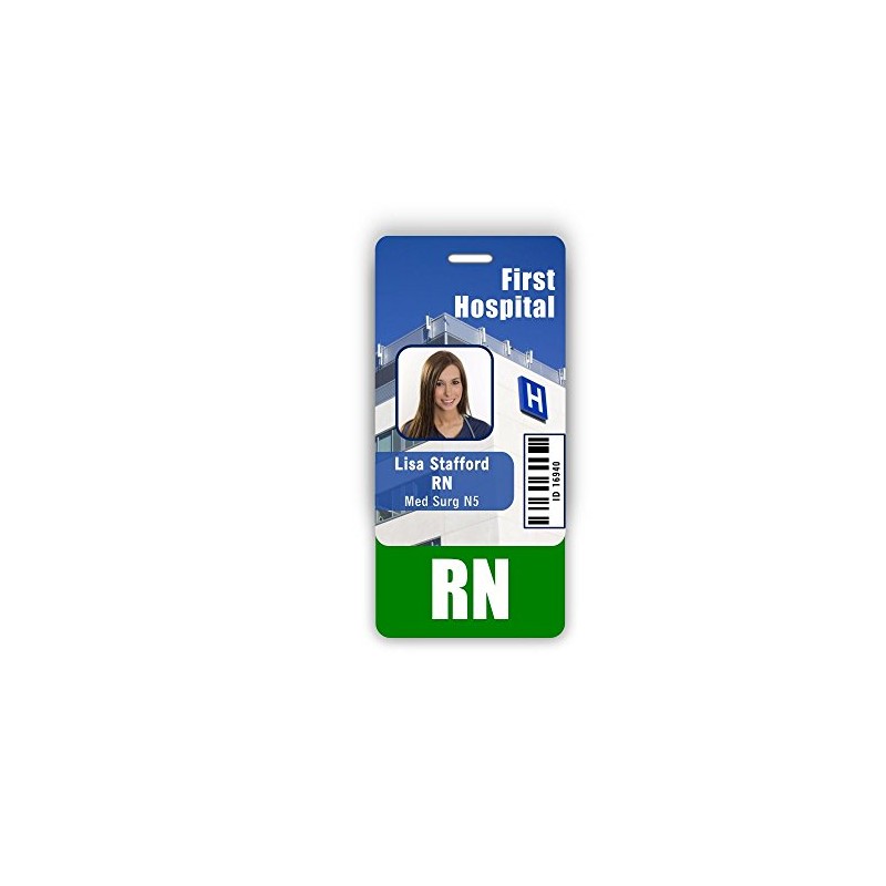 RN Badge Buddy Vertical w/Height & Weight Conversion Charts (Green)
