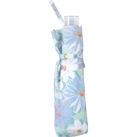 Wpc. 5871-013-002 Rain Umbrella, Blossom, Mini Blue, Folding Umbrella, Ribs, 19.7 inches (50 cm), Women's, For Rain or Shine, Hand Opening, Pastel Color, Feminine, Floral Pattern, Flower, Elegant,
