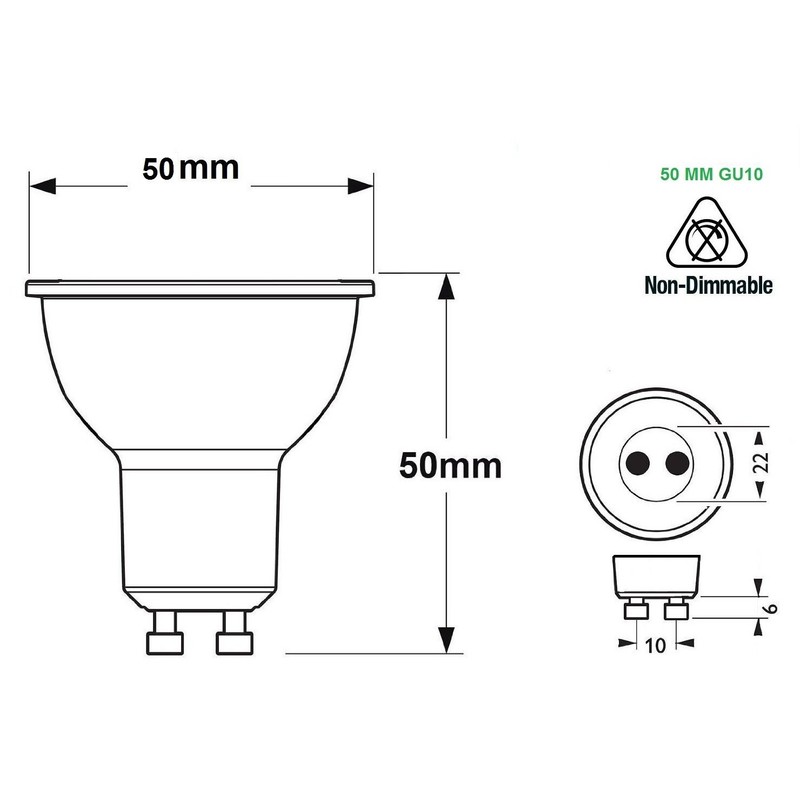 Long Life Lamp Company 10 Pack GU10 5W LED Beautiful