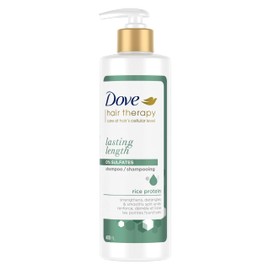 Dove Dove Hair Therapy Lasting Length For Detangling & Smoothing Split Ends Shampoo Strengthening Shampoo for Damaged Hair with Rice Protein 400 ml