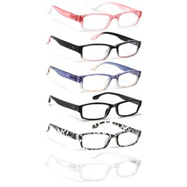 JOSCHOO Reading Glasses for Women 6 Pack Blue Light Blocking Glasses with Comfort Spring Hinge for Men and Womens Readers (6 Mix Clour-4, 2.5, x)
