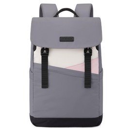 LOVEVOOK Backpack Women Men 15.6 Inch Laptop School Backpack Teenager Girls Elegant, Lightweight School Bag Backpack Waterproof Daypack Daypack Woman for University School Travel Work, Grey, pink