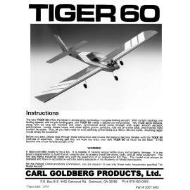 Carl Goldberg Model Airplane Plans (RC):  TIGER 60 70" Wingspan for .45-.80