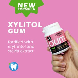 DC24 DAILY CARE Xylitol Chewing Gum with Erythritol, Aspartame Free & Sugar Free Gum for Dry Mouth, Low-Calorie, Sugarless, Watermelon, 60 Pieces (Pack of 1)