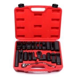 AINTIER 21-Pcs Sensor Socket Special Sending Unit Tool with 7/8 Offset Sensor Socket Fit for Most Cars and Truck