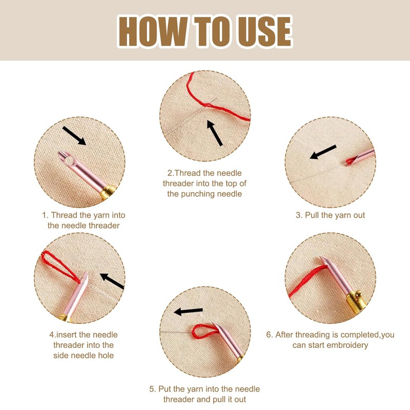 Punch Needle Needle Punch 10-Pack Punch Needle Embroidery Kit Punch