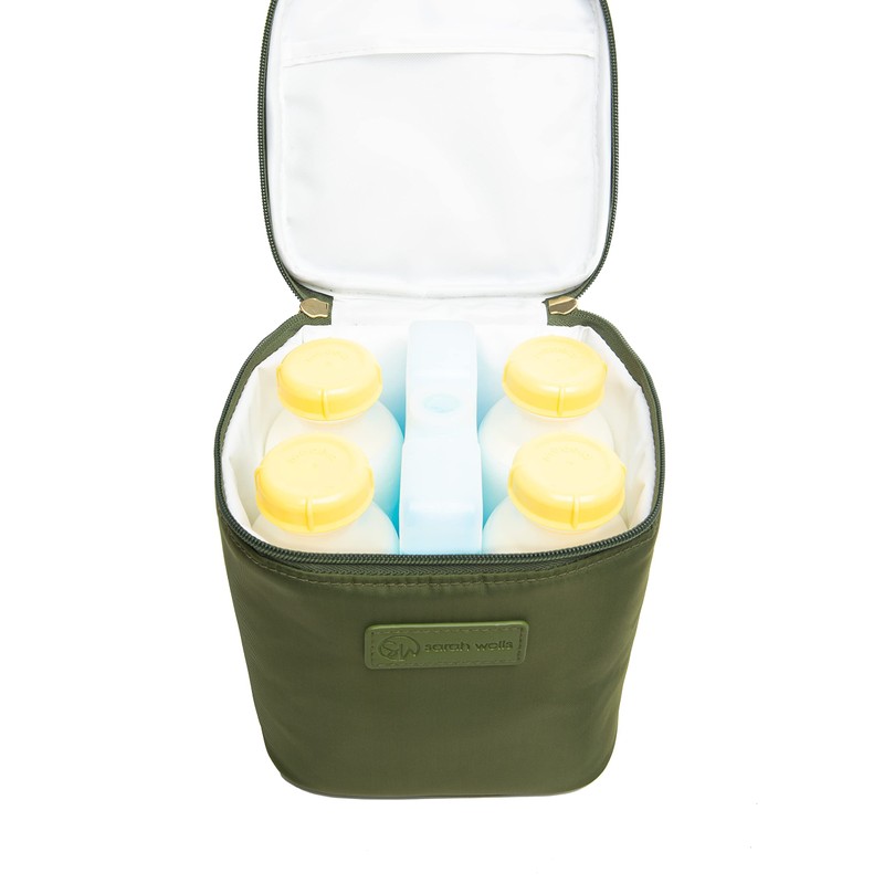 Sarah Wells Cold Gold Breastmilk Cooler with Ice Pack (Olive)