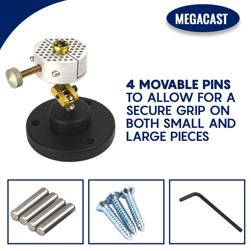 Megacast Hand Free Universal Work Holder, Peg Clamp Base Vise