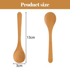 jiebor 30Pcs Mini Small Wooden Spoons Tiny Wood Spoons Bulk for Tea Coffee Sugar Ice Cream Salt Spices Honey Jars Home Kitchen 5 Inch