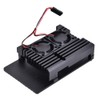 For Raspberry Pi 4B Black Aluminum Alloy Protective Box Enclosure