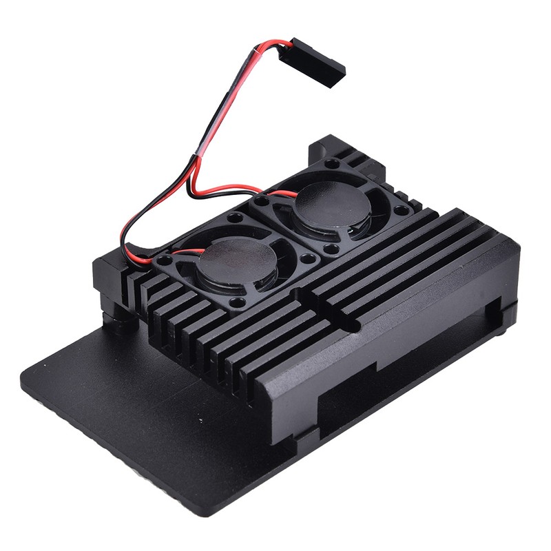 For Raspberry Pi 4B Black Aluminum Alloy Protective Box Enclosure