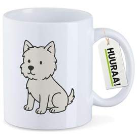 Huuraa Tasse West Highland White Terrier Comic Westie Geschenk 330ml Weiß West Highland White Terrier Präsent