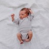 Organic Cotton Rib-Knit Baby Sleepsuit with Long Arms - Grey,