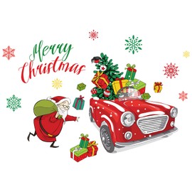 Condessacity Christmas Wall Sticker, Santa Claus, Wall Sticker, Removable Stylish, Wallpaper Sticker, Christmas Gift, Wall Sticker, Living Room, Rental House, Bedroom, Wall Decal, Waterproof