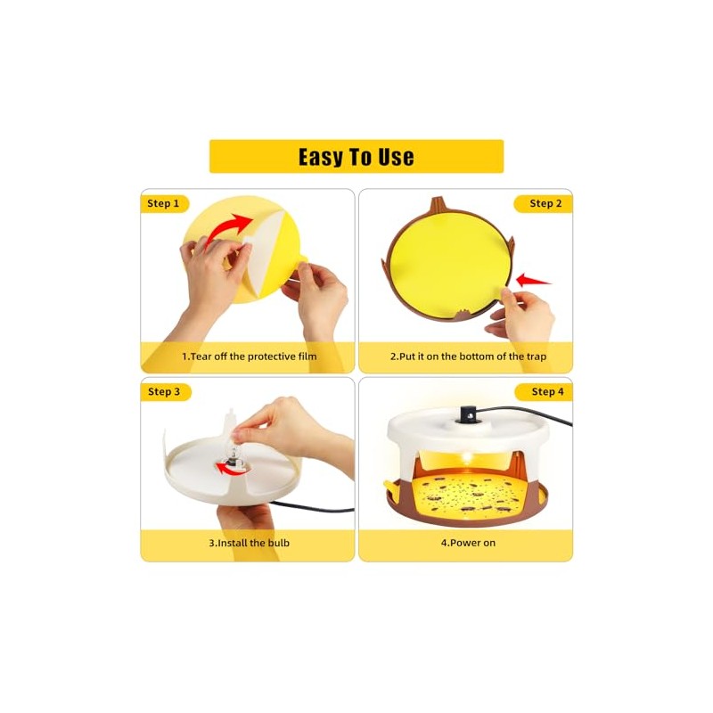 4Pack Upgraded Flea Traps for Inside Your Home - Indoor